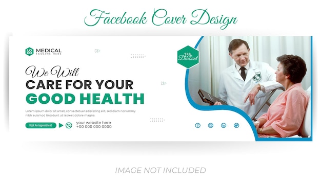 Flat medical Facebook cover design
