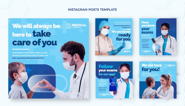 Vector flat medical instagram post