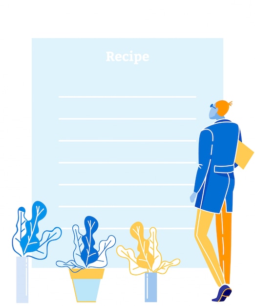 Vector flat medical recipe list with place for text and simple design