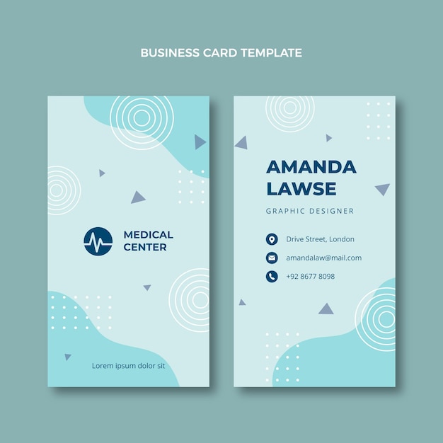 Flat medical vertical business card