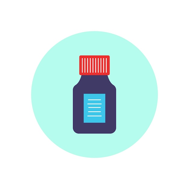 Premium Vector Flat medicine bottle. vitamin bottle with prescription