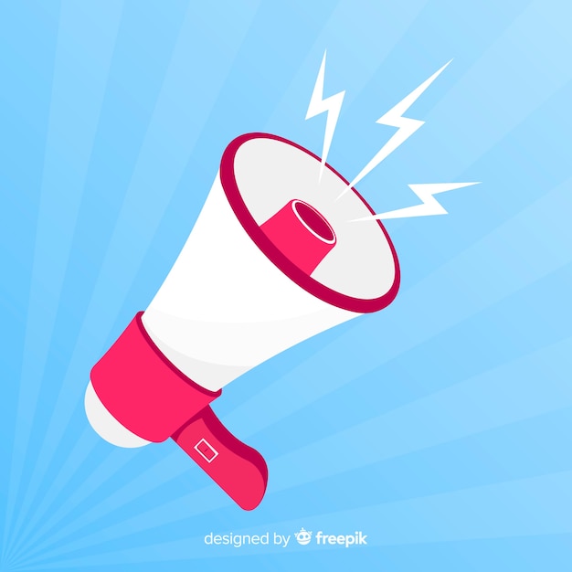 Vector flat megaphone background