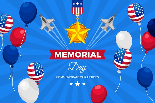 Flat memorial day background