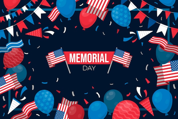 Vector flat memorial day background