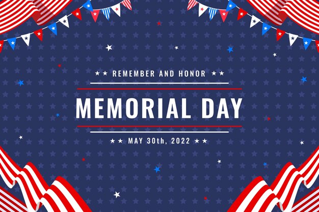 Vector flat memorial day background