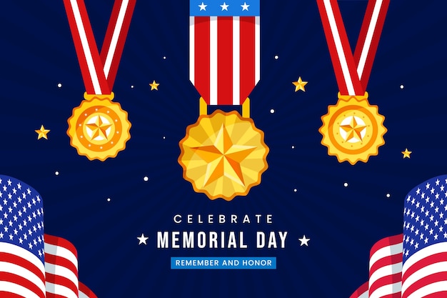 Flat memorial day background