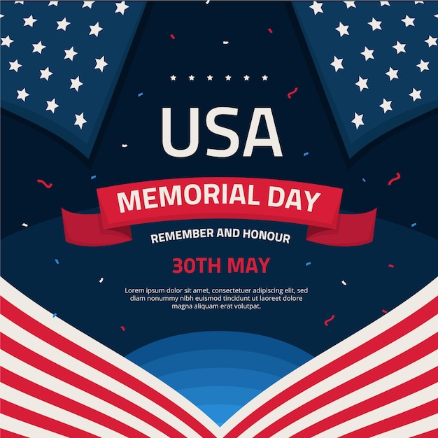 Vector flat memorial day illustration