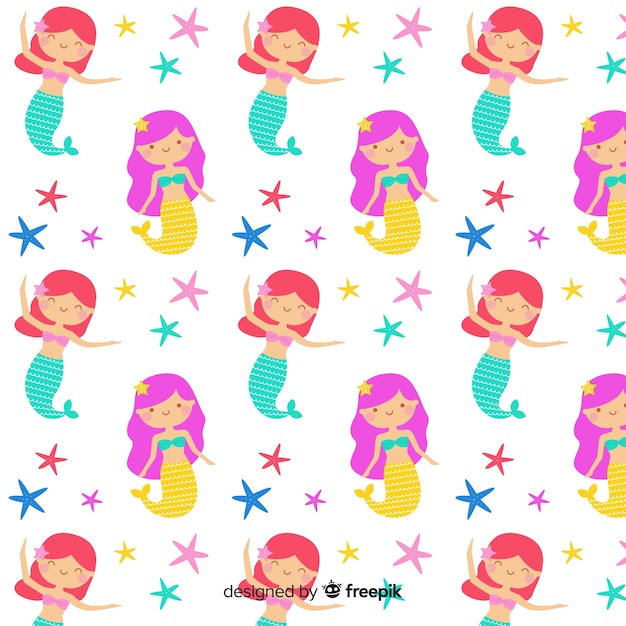 Flat mermaid pattern