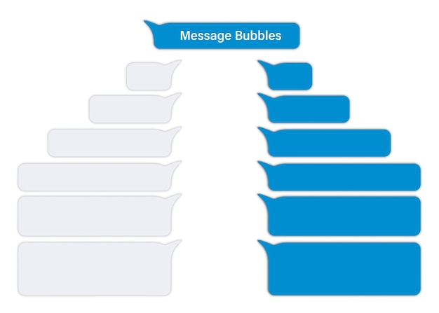 Flat Messages Bubbles. Chat Blank Bubbles Set. Design template for messenger chat