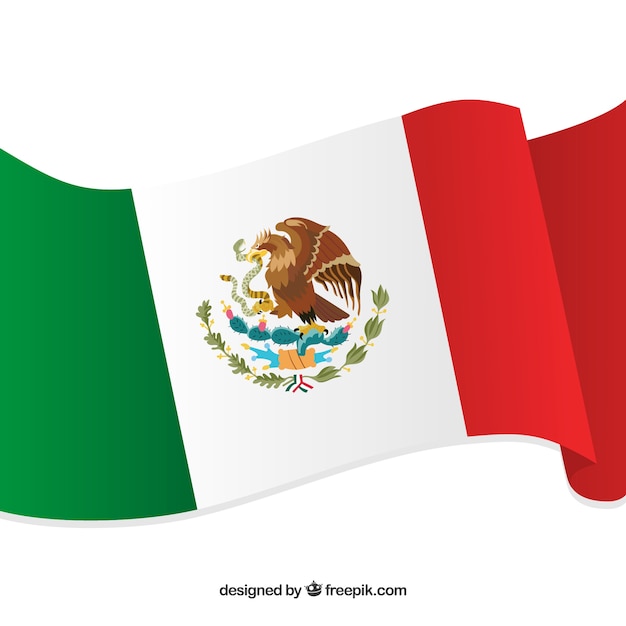 Flat mexican flag background