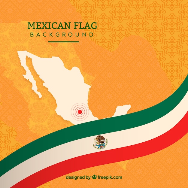 Vector flat mexican flag background