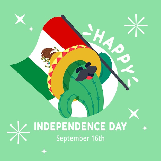 Flat mexico independence day concept