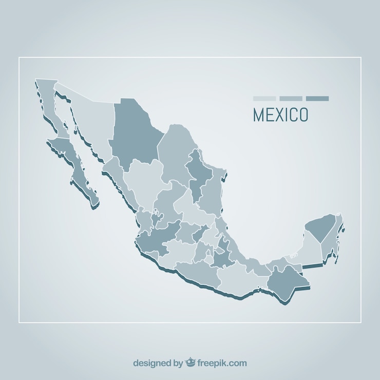 Vector フラットメキシコの地図の背景