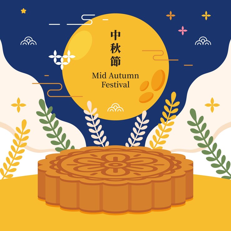 Vector flat mid-autumn festival illustration