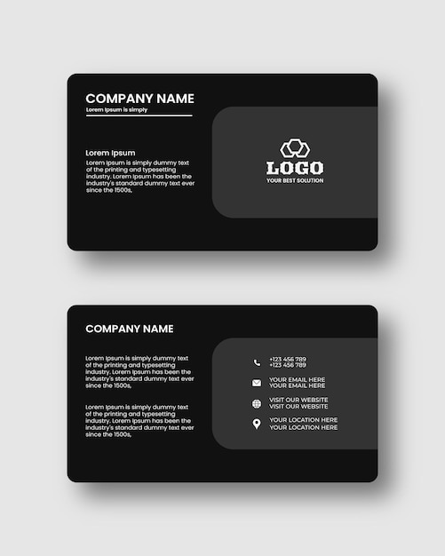 Flat and minimal black business card design Visiting cards for business and personal use