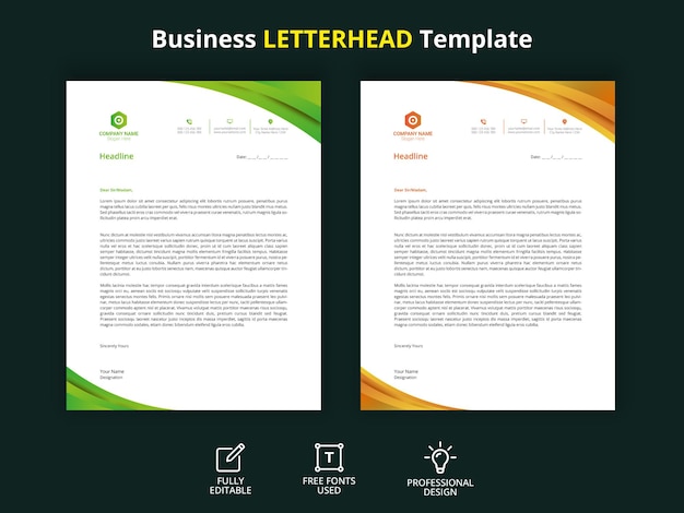 Flat minimal business letterhead template