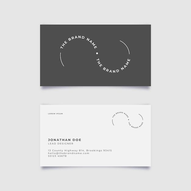 Flat minimal double-sided horizontal business card template