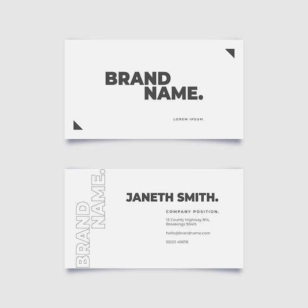 Vector flat minimal double-sided horizontal business card template
