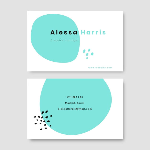 Flat minimal double-sided horizontal business card template