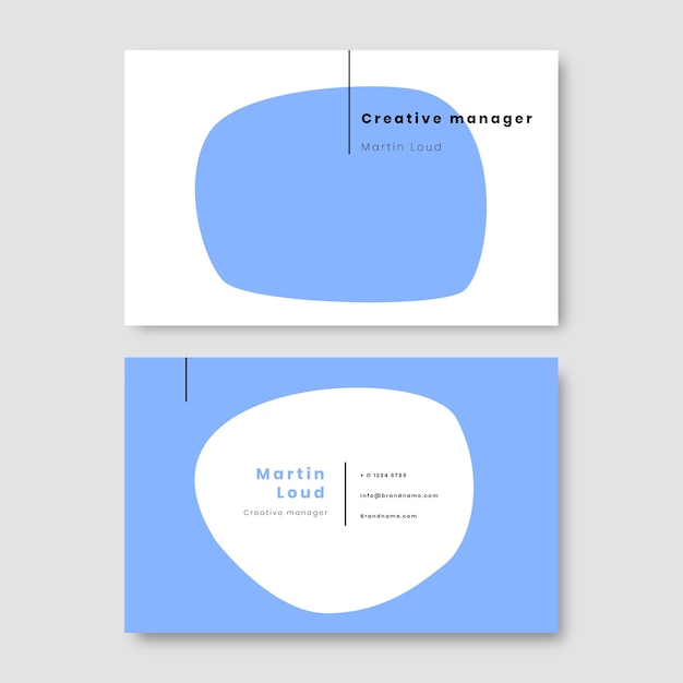 Vector flat minimal double-sided horizontal business card template