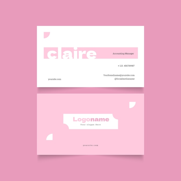 Vector flat minimal horizontal business card template