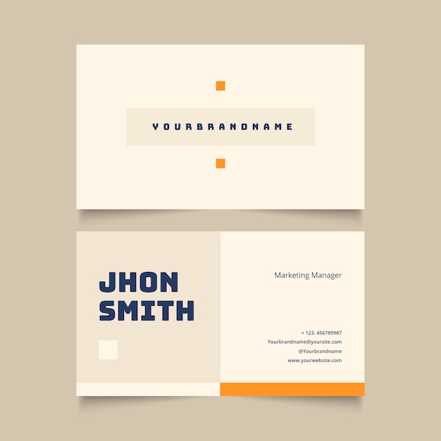 Flat minimal horizontal double-sided business card template