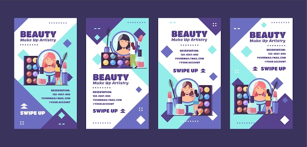 flat minimal makeup artist instagram stories collection