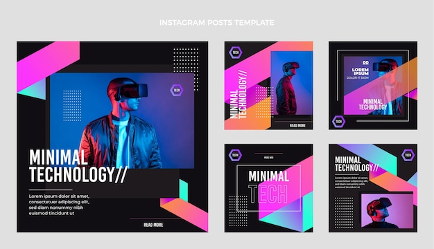 flat minimal technology instagram post