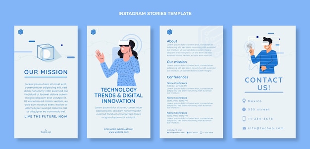 Flat minimal technology instagram stories