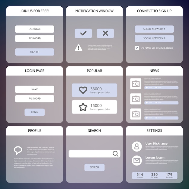 Flat mobile ui design