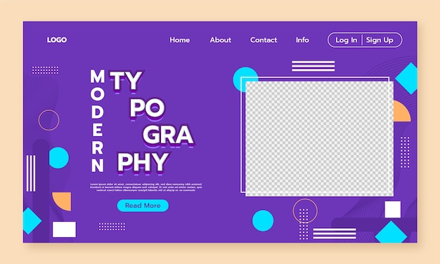 Flat modern aesthetic typography landing page template