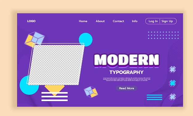 Flat modern aesthetic typography landing page template