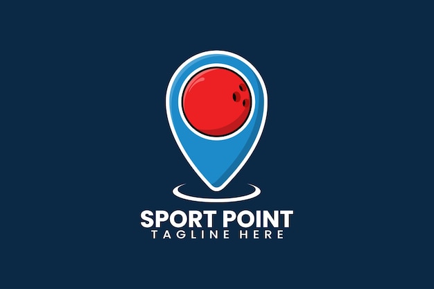 Flat modern bowling pin point logo template