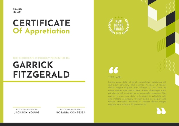 Vector flat modern certificate of appreciation