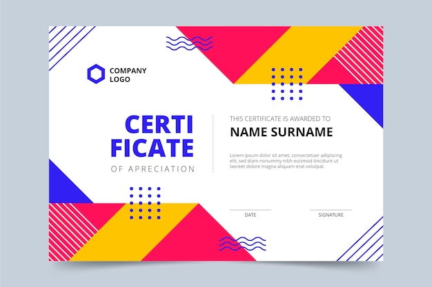 Flat modern certificate