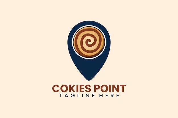 Flat modern cookies pin point logo template vector illustration