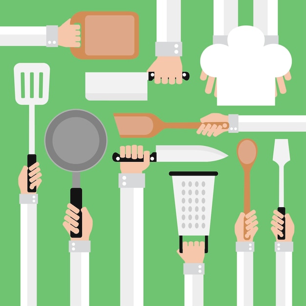 Vector flat modern design conceptcooking tools vector