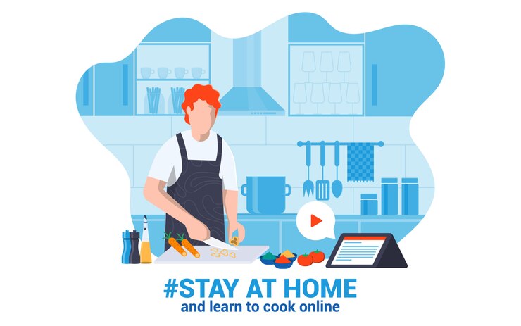 वेक्टर flat modern design illustration of stay at home