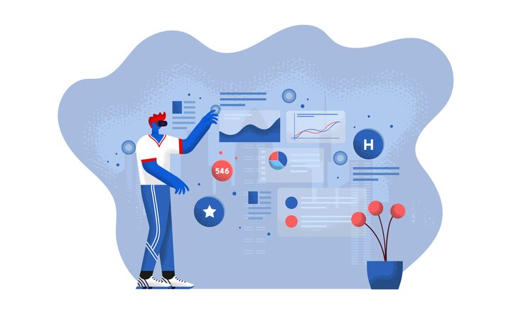 Vector flat modern design illustration of virtual reality
