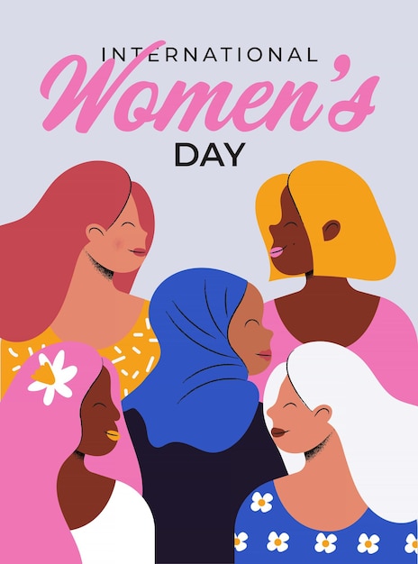 Vector flat modern design illustration of womens day 10