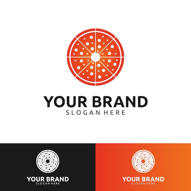 Flat modern pizza logo design