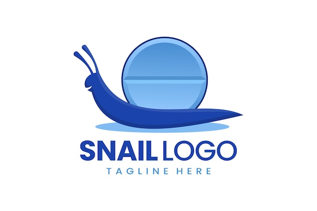 Flat modern simple logo snail medicine logo template icon symbol vector design illustration