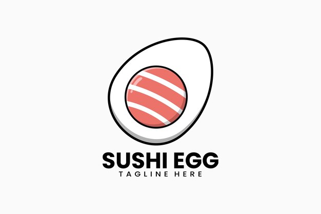 Flat modern template mister sushi egg logo