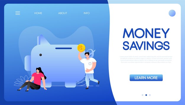 Flat money savings people flat vector illustration