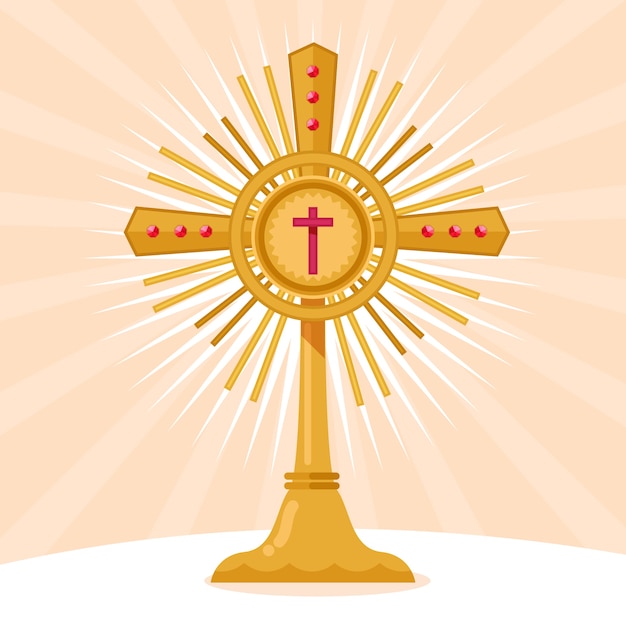 Vector flat monstrance illustration