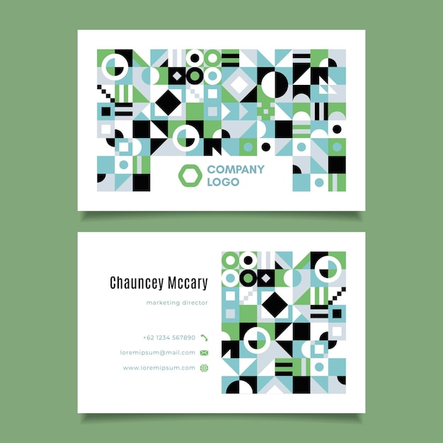 Vector flat  mosaic business card template