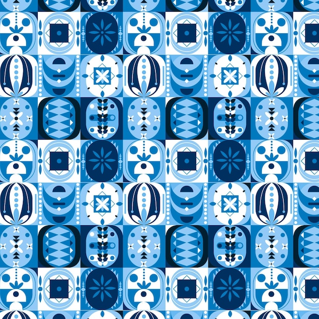 Vector flat mosaic pattern design