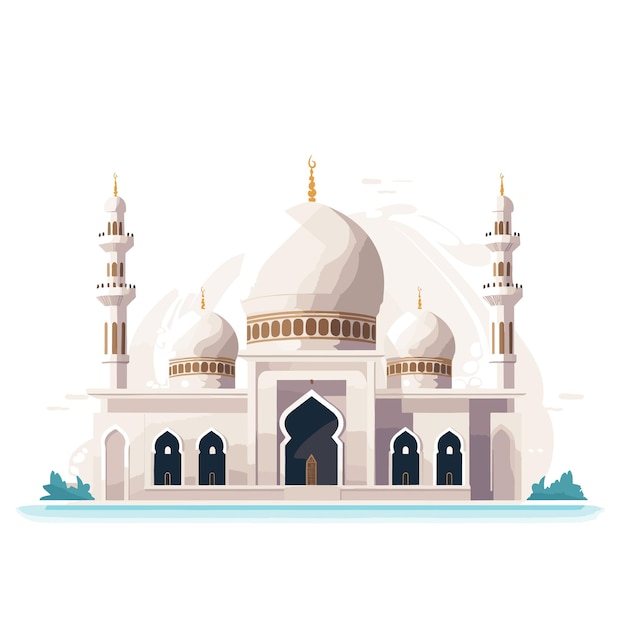 Flat Mosque Illustration Design for Ramadan