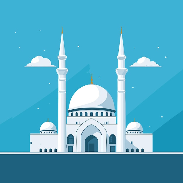 Vector flat mosque illustration design for ramadan