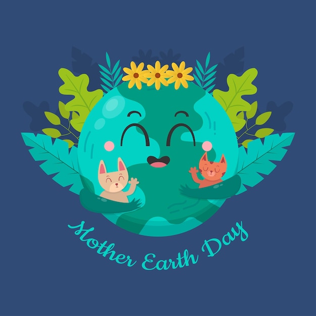 Vector flat mother earth day background